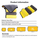 KUTKUT Dog Bath Towel - Super Absorbent Microfiber Dog Towel for Small Medium Large Dogs and Cats, Yellow - Grey - kutkutstyle